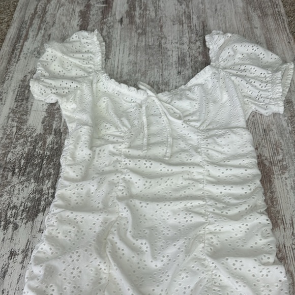 NWOT H&M Divided White Eyelet Bodycon Dress - Picture 3 of 9